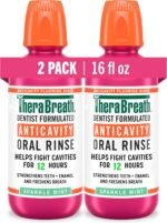 TheraBreath Anticavity Fluoride Mouthwash, Sparkle Mint, 16 fl oz, 2-Pack