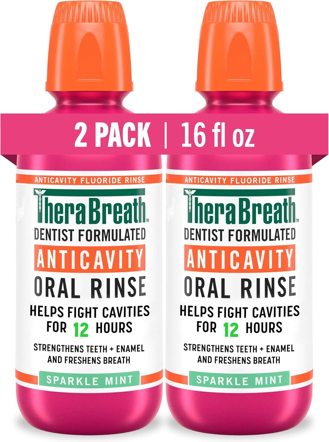 81kHpfu9HkL._AC_SL1500_ TheraBreath Anticavity Fluoride Mouthwash, Sparkle Mint, 16 fl oz, 2-Pack - Image 1