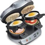 Hamilton Beach Dual Breakfast Sandwich Maker with Egg Cooker Rings & Timer