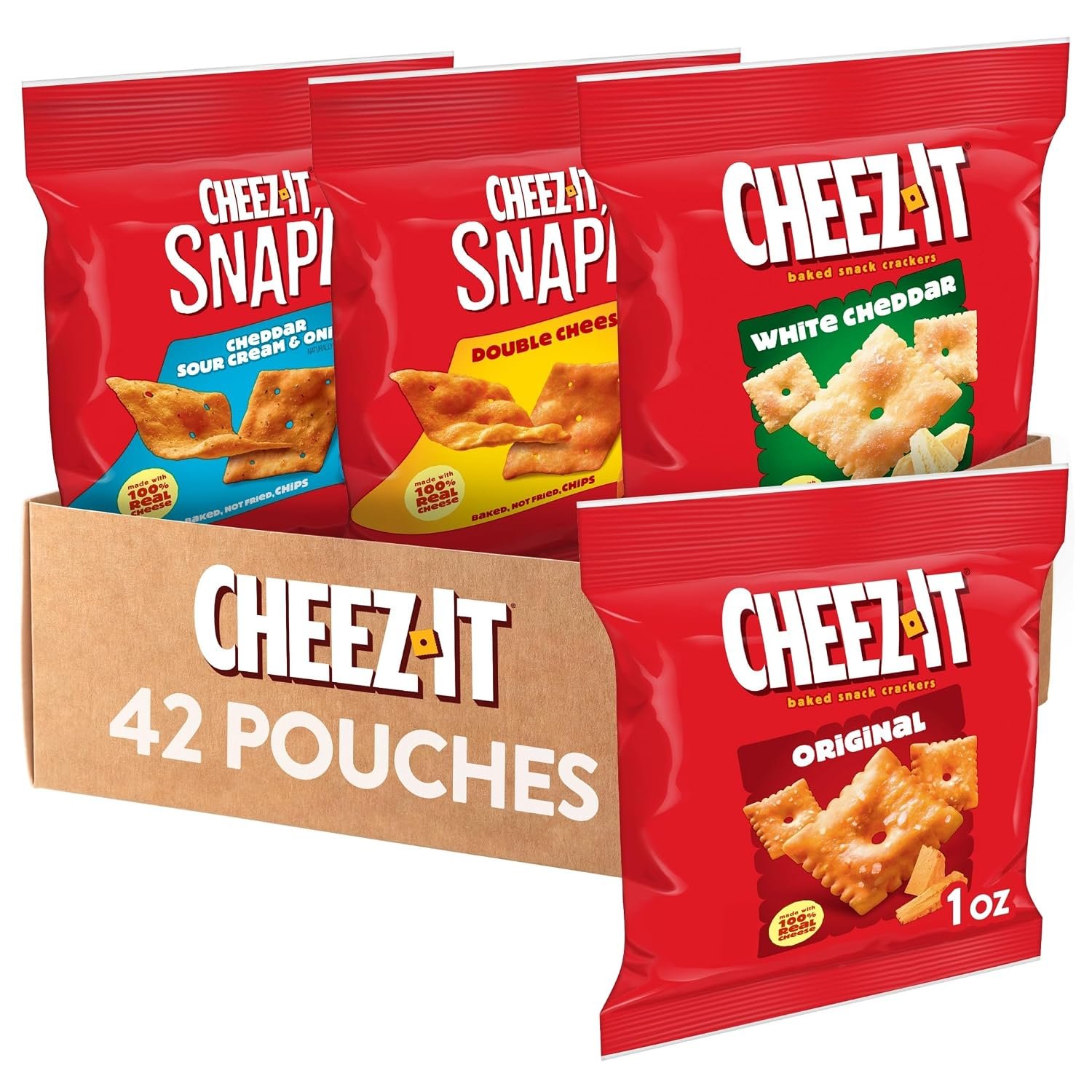 81mLcR4oKL._SL1500_ Cheez-It Cheese Crackers, Baked Snack Crackers, Lunch Snacks, Variety Pack (42 Packs) - Image 1