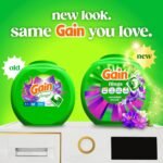 Gain Flings Liquid Washing Detergent Pacs with Odor Defense + Color Guard, Moonlight Breeze Scent, 4-In-1 Liquid Laundry Detergent Pods, Clean & Fresh, 60 Count (Packaging May Vary) - Image 2