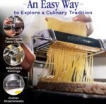 Nuvantee Pasta Maker with Adjustable Thickness Settings - 3 in 1 Noodle Maker with Rollers & 2 Width Cutters for Fresh Spaghetti, Fettuccini, Lasagna, Dumplings & More - Image 5