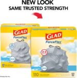Glad Tall Kitchen Drawstring Trash Bags - Odorshield 13 Gallon White Trash Bag, Febreze Fresh Clean, 110 Count - Image 2