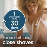 Gillette Venus Razor for Women, Extra Smooth, Includes 1 Reusable Razor Handle + 4 count 5-Bladed Razor Refills, Women's Razor with Durable Metal Handle and Shower Holder - Image 4