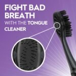 Oral-B 3D White Charcoal Toothbrush, 2 Count Soft Manual tootbrush Pack, Whitens Teeth, removes Plaque and Stains, Tongue Scraper Tooth Brush - Image 5