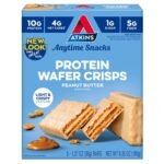 Atkins Peanut Butter Protein Wafer Crisps, 4g Net Carb, 2g Sugar, 5 Count