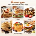 Toaster 2 Slice Touch Screen, Smart Toaster Wide Slot, Full Stainless Steel - Image 4