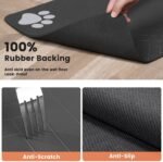 Pet Feeding Mat-Absorbent Pet Placemat for Food and Water Bowl, with Waterproof Rubber Backing, Quick Dry Water Dispenser Mat for Dog and Cat (20"x12", Striped Dark Gray) - Image 5