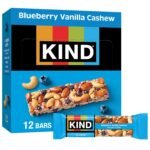 KIND Healthy Snacks Bars, Blueberry Vanilla Cashew, Gluten Free, 5g Protein, 12 Count