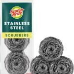 Scotch-Brite Stainless Steel Scrubbers, 3 Pack