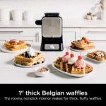 Ninja Belgian Waffle Maker Pro, 5 Shade Settings, Black/Silver, BW1001 - Image 4