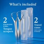 Mouthology Tongue Scraper for Adults (2 Pack), Reduce Bad Breath, Metal Tongue Scraper, Tongue Cleaner, Tongue Scraper, Stainless Steel Tongue Scraper, Tongue Cleaner for Adults, Tongue Scrubber - Image 2