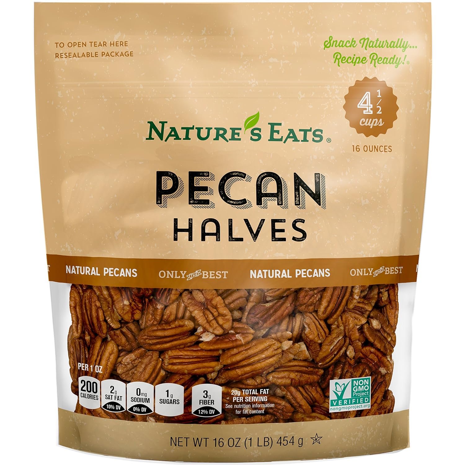 9111rQl3nDL._SL1500_ Nature's Eats Halves, Pecan, 16 Ounce (Pack of 1) - Image 1