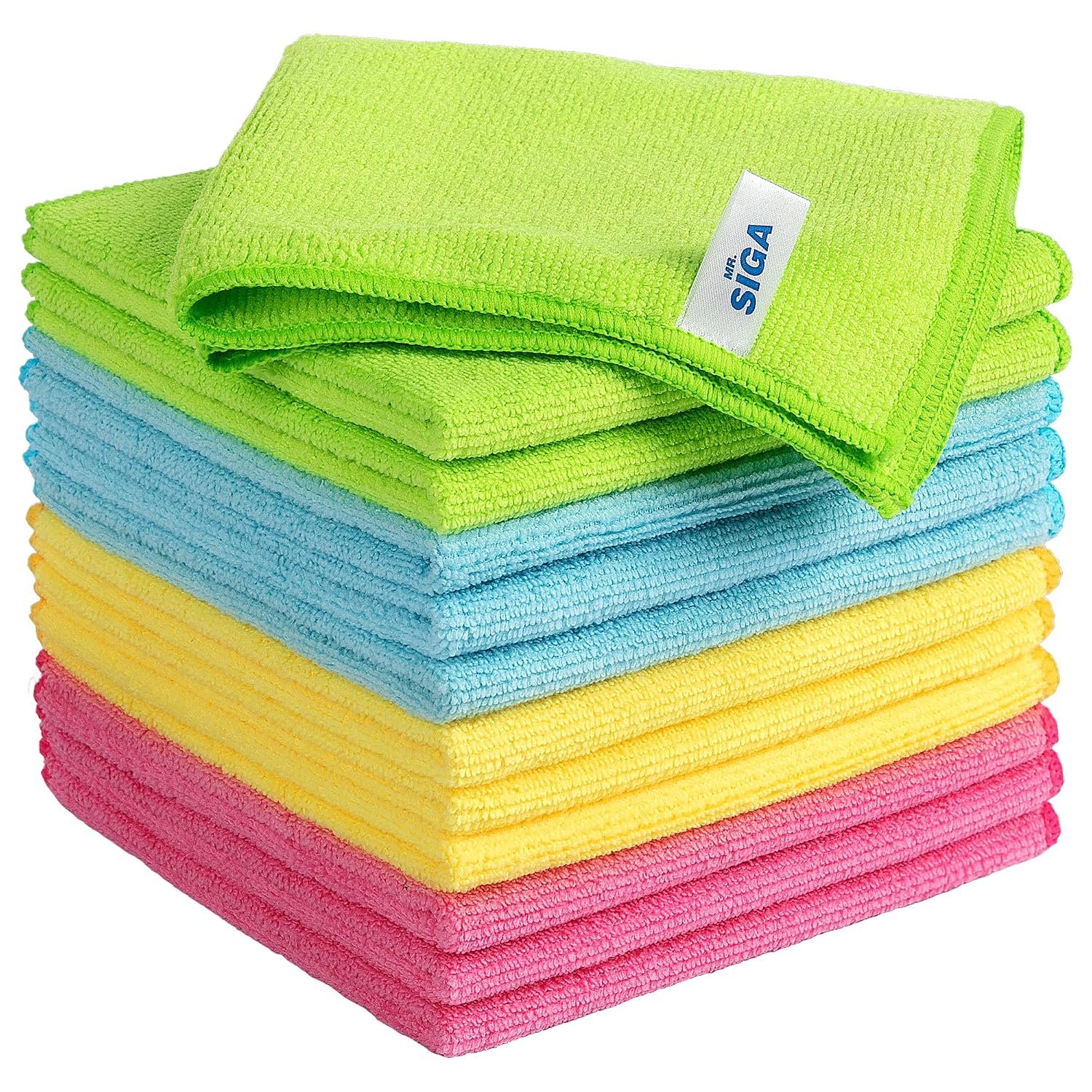 91AFRzSSLbL._SL1500_ MR.SIGA Microfiber Cleaning Cloths, Streak Free Microfiber Towels, 12 Pack - Image 1