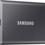 Samsung T7 Portable SSD 1TB Titan Gray, USB 3.2 Gen 2, Up to 1,050MB/s