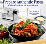 Nuvantee Pasta Maker with Adjustable Thickness Settings - 3 in 1 Noodle Maker with Rollers & 2 Width Cutters for Fresh Spaghetti, Fettuccini, Lasagna, Dumplings & More - Image 4