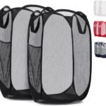 Handy Laundry Mesh Pop-Up Hamper Collapsible with Side Pocket 2-Pack