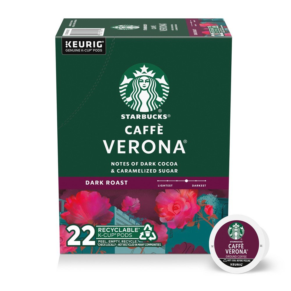 GUEST_03bfa26e-b9b6-4c78-91ca-2a02ee90fd12 Starbucks Verona Blend Dark Roast Keurig K-Cup Coffee Pods - 22ct: Arabica Beans, Limited Ingredients - Image 1