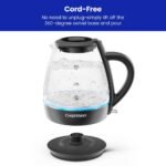 Chefman 1L Rapid-Boil Kettle with Automatic Shutoff - Black: Glass Electric Water Boiler & Warmer, 1500W Tea Heater - Image 6