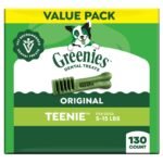 Greenies Teenie Spearmint and Chicken Flavor Chewy, Dental Hard Chews Dog Treats