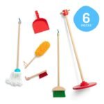 Melissa & Doug Dust! Sweep! Mop! 6pc Wooden Pretend Play Preschool Cleaning Set - Image 4