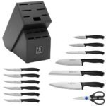 Henckels Silvercap 14 Piece Knife Set with Block, Chef Knife, Paring Knife, Utility Knife, Bread Knife, Steak Knife, Black, Stainless Steel - Image 4
