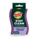 Scotch-Brite Stay Clean Non-Scratch Multipurpose Scrubbing Pads - 2ct: Microfiber, Reusable
