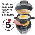 Hamilton Beach Breakfast Sandwich Maker 25475: Nonstick Griddle, Dishwasher-Safe Parts, 600W, Metal, Gray - Image 2