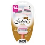 BiC Soleil 5 Glide Women's Disposable 5-Blade Razors - 2ct: Aloe Enriched for Smooth Bikini, Leg & Underarm Shaving