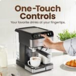 Chefman Barista Pro Espresso Maker Stainless Steel Finish: 1350W Electric Coffee Machine, Dishwasher-Safe Parts, 1.8L Capacity - Image 4