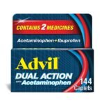 Advil Dual Action with Acetaminophen combination of 250mg Ibuprofen and 500mg Acetaminophen Coated Caplets