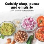 Hamilton Beach 3-Cup Stack & Press Food Chopper - Gray - 72740: Compact Vegetable Processor, Dishwasher-Safe Parts - Image 4