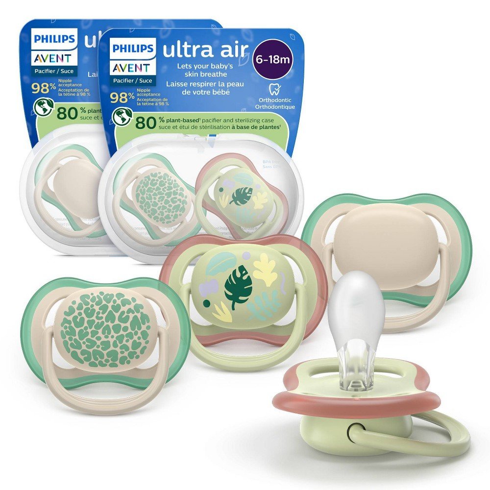 GUEST_2ef95d2d-1ec8-4aeb-a1f1-001c067da3b4 Philips Avent Ultra Air Pacifiers 6-18m - Leopard Print/Tropical Mix - 4pk - Image 1