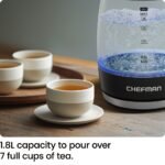Chefman Rapid-Boil 1.8L Electric Kettle w/ Removable Lid and LED Indicator Lights - Black - Image 2