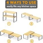 2-Pack Kitchen Cabinet Shelf Racks, Expandable Spice Rack for Pantry & Cupboard Storage, Black & Natural - Image 5