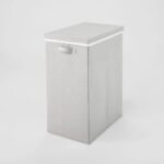 Collapsible Hamper Gray - Brightroom™: Light Gray Laundry Basket with Lid, 5700 Volume, 2 Handles, 26" Height