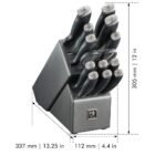 Henckels Silvercap 14 Piece Knife Set with Block, Chef Knife, Paring Knife, Utility Knife, Bread Knife, Steak Knife, Black, Stainless Steel - Image 6