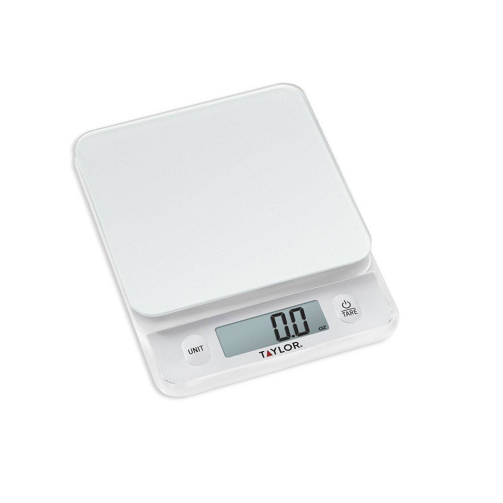 GUEST_39acebc0-1f5f-4e72-9681-892e4b4fd849 Taylor Digital Kitchen Glass Top 11lb Food Scale Silver - Image 1