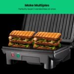 Chefman 3-in-1 Panini Press & Grill, 2-Slice Non-Stick, Opens Flat - Stainless Steel - Image 5