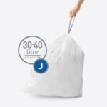 simplehuman Code J 200 Count, Genuine Custom Fit Liners, Drawstring Trash Bags in Dispenser Packs, 30-35 Liter / 8-9 Gallon, White - Image 4