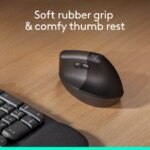 Logitech Lift Bluetooth Mouse - Black: Ergonomic Wireless Computer Accessory - Image 2