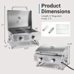 Costway 20,000 BTU Portable Gas Grill with Lid & Handle Top Thermometer Extra Flame Rod - Image 3