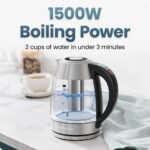 Chefman 1.7L Dual-Glass Electric Kettle with Tea Infuser & Adjustable Temperature - Image 3