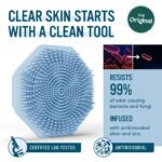 Sud Scrub® Antimicrobial Silicone Face Scrubber, Gentle Exfoliator for Sensitive Skin, Eco Friendly Facial Cleansing Brush, Men and Women, Charcoal - Image 2