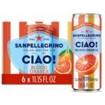 Sanpellegrino CIAO! Blood Orange Flavored Sparkling Water with Real Fruit Juices - 6pk/11.15 fl oz Cans: Caffeine-Free, No Added Sugar