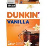 Dunkin’ Vanilla Artificially Flavored Coffee, Keurig K-Cup pods, 22 Count