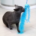 Quirky Kitty Jiggling Jellyfish Wand Cat Toy - Blue - Image 4