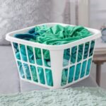 1.25bu Laundry Basket White - Brightroom™: Plastic Clothes Hamper with Built-In Handles, Medium Size, Portable Storage - Image 3