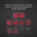 Remington Easy Fade Haircut Kit, Hair Clippers for Men, Tapered and Standard Fixed Combs, Travel Case Included, Black - Image 5