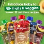 HappyBaby Clearly Crafted Bananas Raspberries & Oats Baby Food Pouch - Image 5